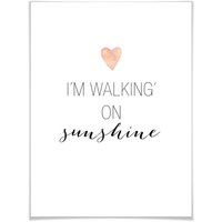 Wall-Art Poster "walking on sunshine", Schriftzug, (1 St.) von Wall-Art