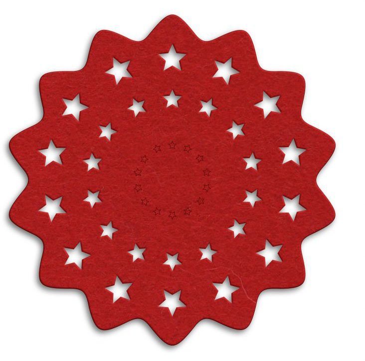 Wall-Art Tischdecke Rote Weihnachtsbaumdecke Sterne (1-tlg), Festliche Deko von Wall-Art