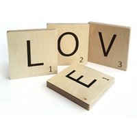 Wall-Art Wandspruch "Scrabble Deko Buchstaben Love", (Set, 4 St., Schöne Wanddekoration) von Wall-Art