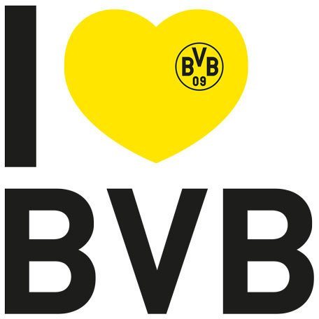 Wall-Art Wandtattoo Fußball I love BVB (1 St), selbstklebend, entfernbar von Wall-Art