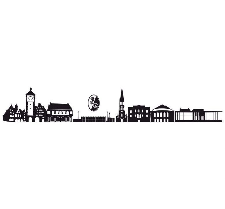 Wall-Art Wandtattoo Fußball SC Freiburg Skyline + Logo (1 St), selbstklebend, entfernbar von Wall-Art