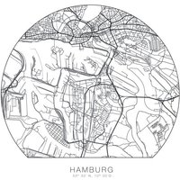 Wall-Art Wandtattoo "Hamburg Stadtplan entfernbar", (1 St.) von Wall-Art