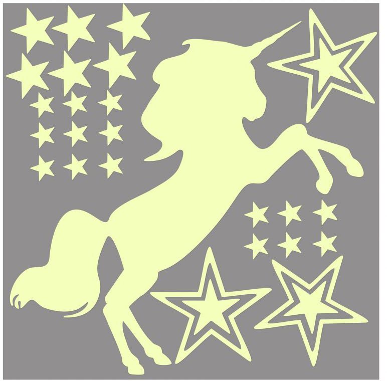 Wall-Art Wandtattoo Leuchtsticker Einhorn Pferde (1 St), selbstklebend, entfernbar von Wall-Art