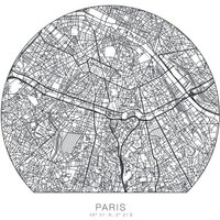 Wall-Art Wandtattoo "Paris Tapete runder Stadtplan", (1 St.) von Wall-Art