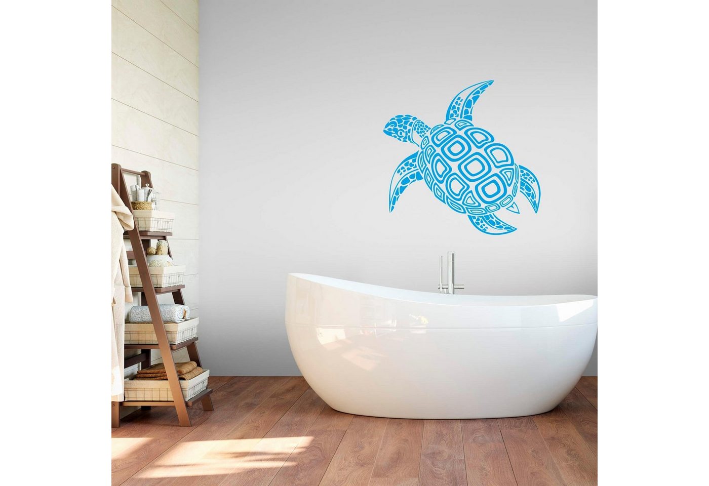 Wall-Art Wandtattoo Badezimmer Schildkröte, selbstklebend, entfernbar von Wall-Art