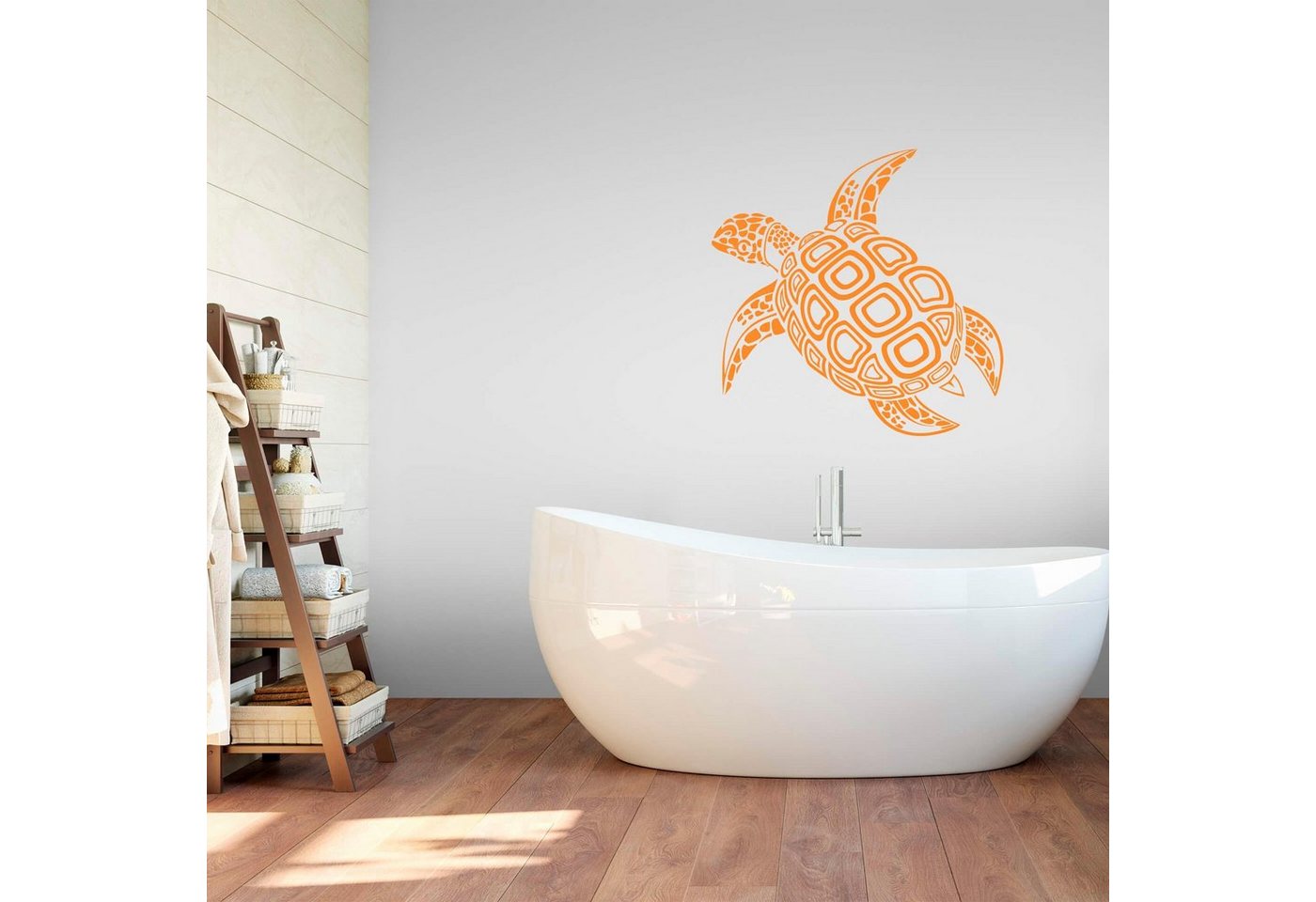 Wall-Art Wandtattoo Badezimmer Schildkröte, selbstklebend, entfernbar von Wall-Art