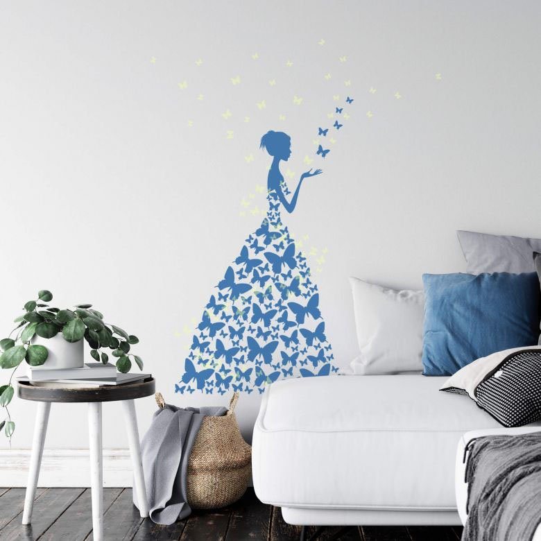 Wall-Art Wandtattoo Schmetterling Leuchtsticker (1 St), selbstklebend, entfernbar von Wall-Art