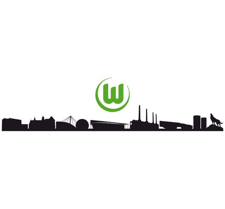 Wall-Art Wandtattoo VfL Wolfsburg Skyline mit Logo (1 St), selbstklebend, entfernbar von Wall-Art