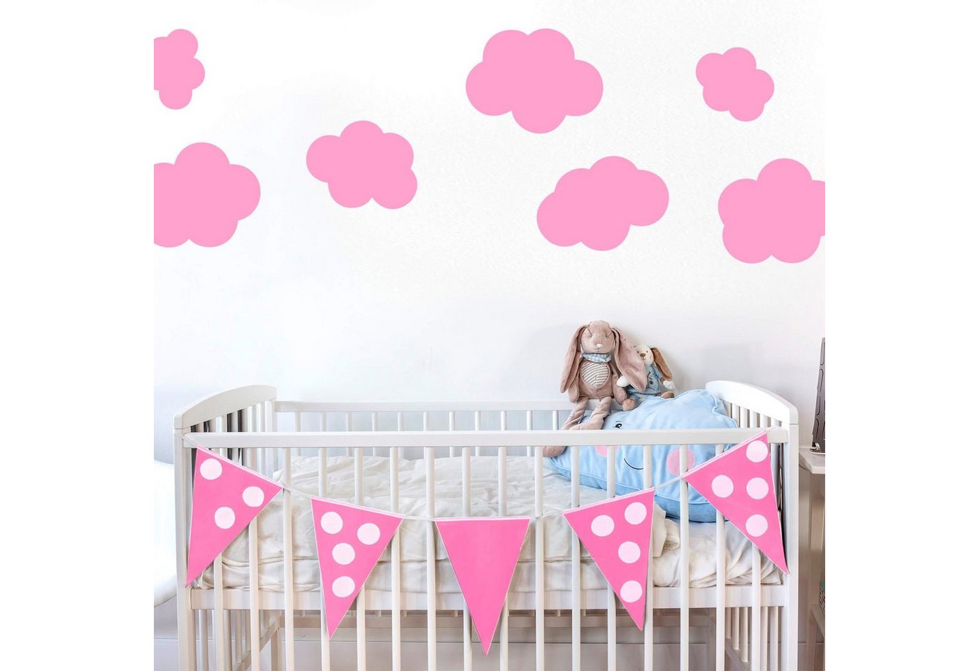 Wall-Art Wandtattoo Gute Nacht Kinderzimmer Wolken Set, selbstklebend, entfernbar von Wall-Art