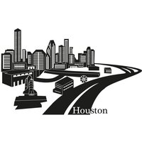 Wall-Art Wandtattoo "XXL Stadt Skyline Houston 100cm", (1 St.) von Wall-Art