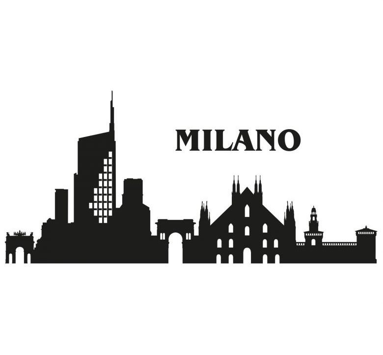 Wall-Art Wandtattoo XXL Stadt Skyline Milano 120cm (1 St), selbstklebend, entfernbar von Wall-Art