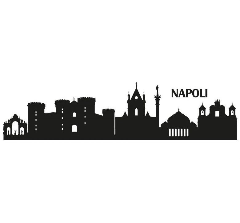 Wall-Art Wandtattoo XXL Stadt Skyline Napoli 120cm (1 St), selbstklebend, entfernbar von Wall-Art
