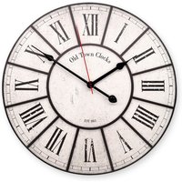 Wall Art Wanduhr (Analog), Ø: 40 cm, Vintage-Optik, schwarz/beige - schwarz | beige von Wall Art