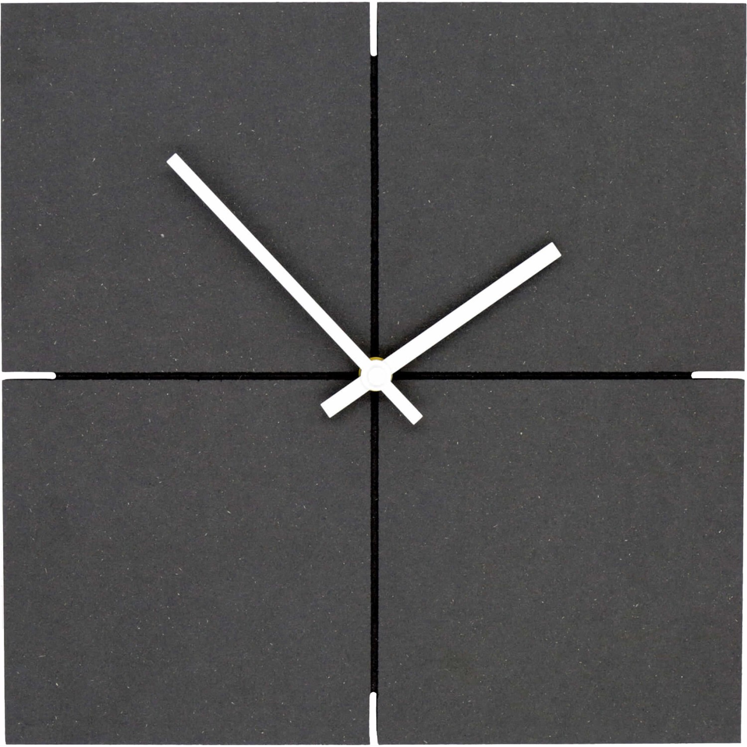 Wall-Art Wanduhr Minimalistisch MDF Quadratisch Lautlos 30 cm x 30 cm Schwarz von Wall-Art