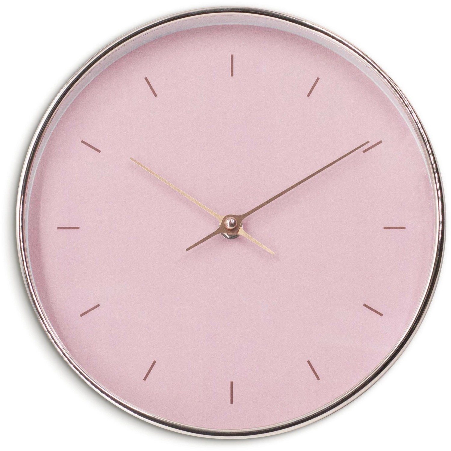 Wall-Art Wanduhr Minimalistisch Ø 25 cm Rosa und Roségold-Optik von Wall-Art