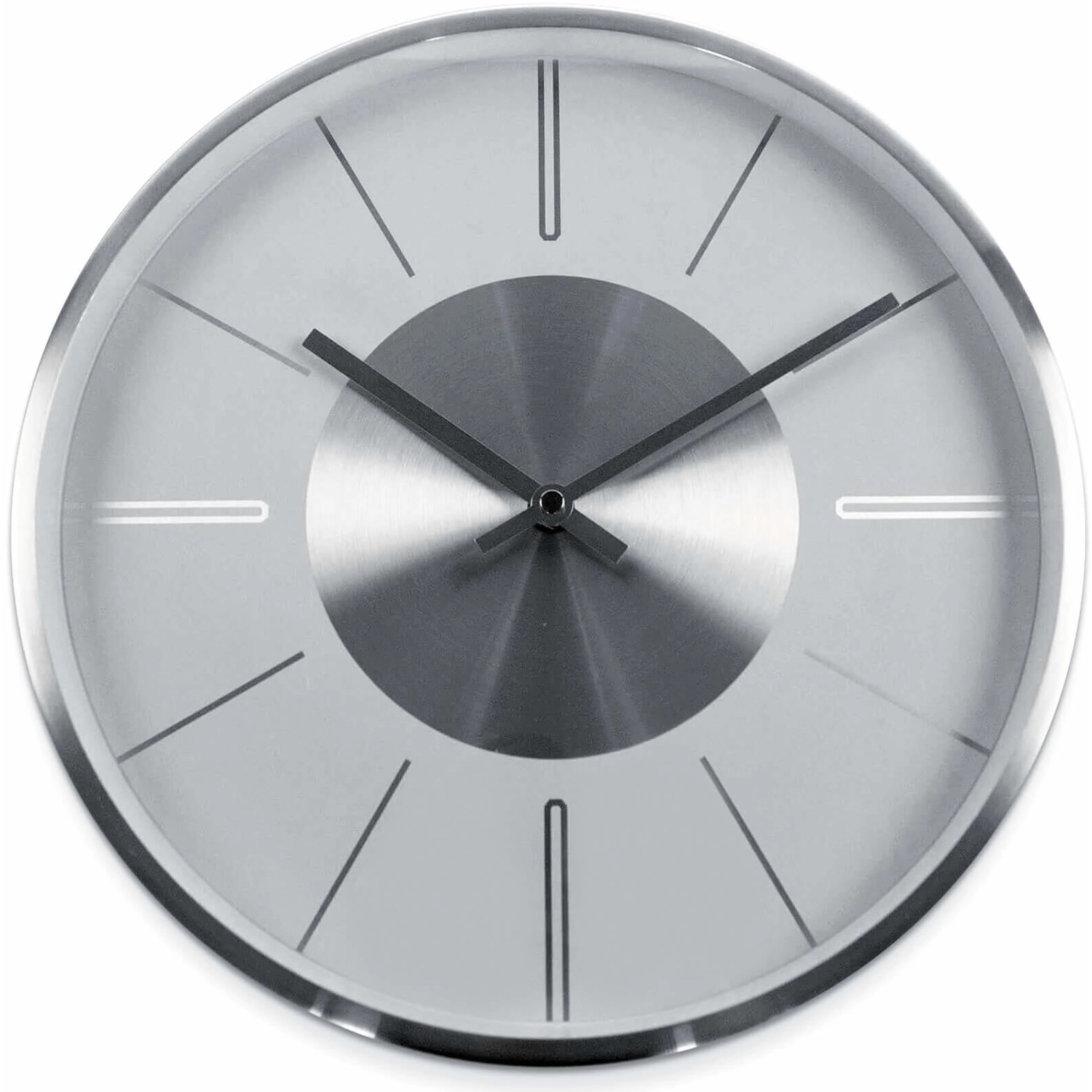 Wall-Art Wanduhr Modern Aluminium Ø 30 cm Silber von Wall-Art