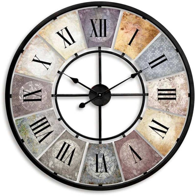 Wall-Art Wanduhr Vintage Metall (80 cm große Metalluhr) von Wall-Art