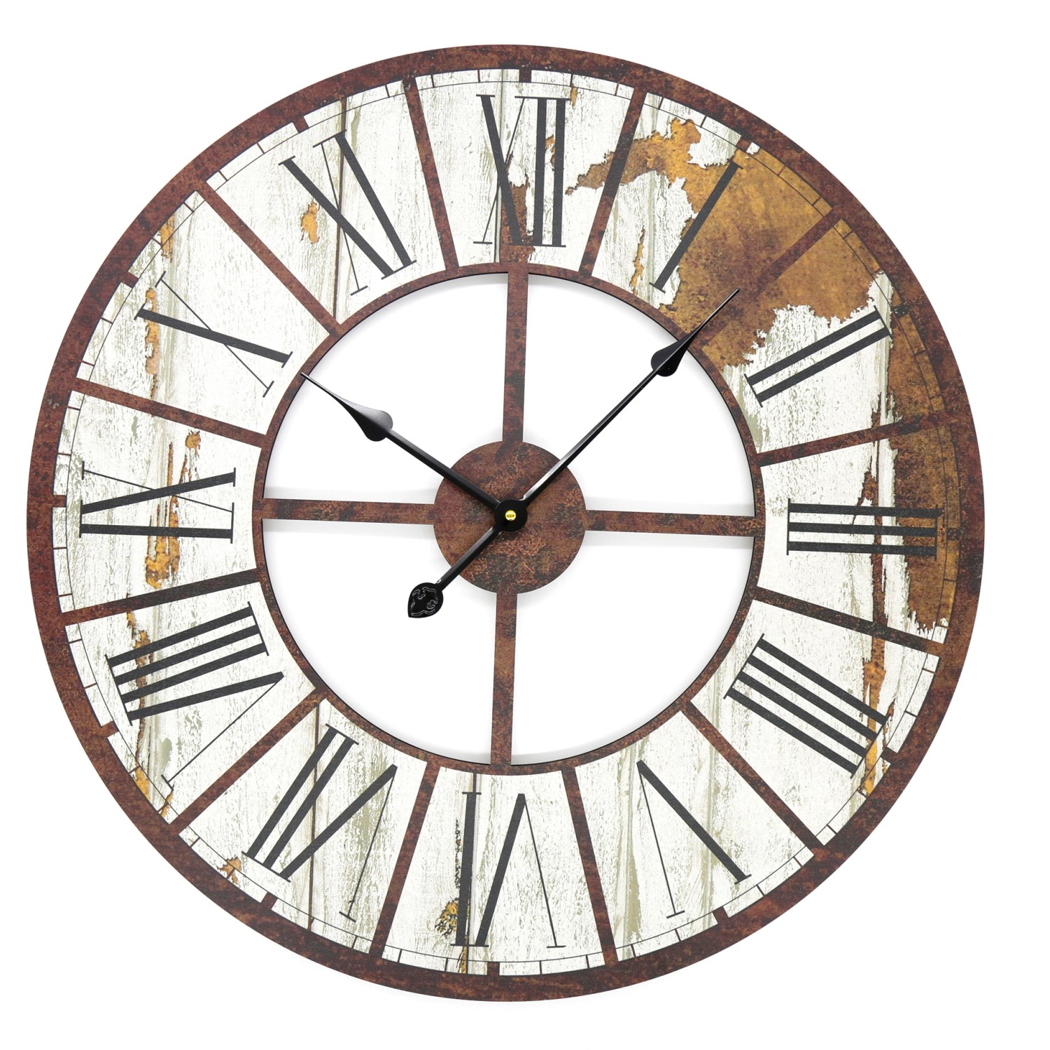 Wall-Art Wanduhr XXL Vintage HDF Ø 70 cm Bunt von Wall-Art