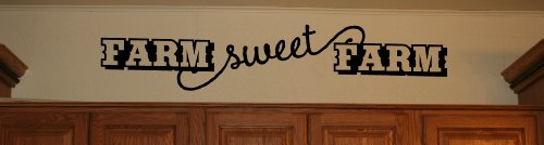 Wall Decor Plus More Wandtattoo mit Aufschrift "Farm Sweet Farm", 91,4 x 17,8 cm, Schwarz von WALL DECOR PLUS MORE