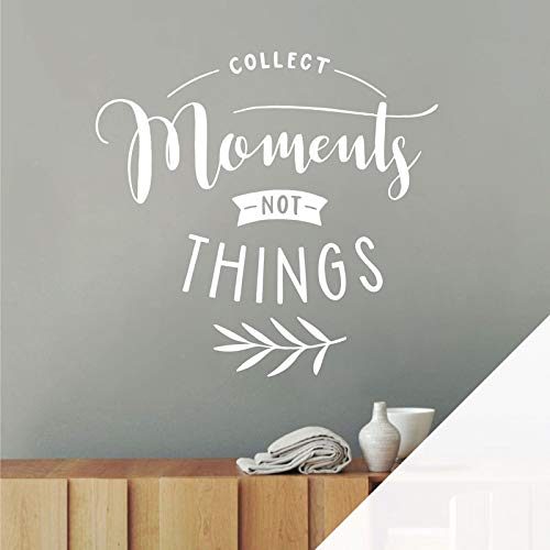 Collect Moments not Things Wandaufkleber, Familie Large (580 x 550mm) weiß von Wall Designer