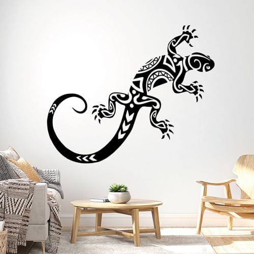 Gecko Lizard Tribal Design Wandtattoo Wandtattoo Schwarz von Wall Designer