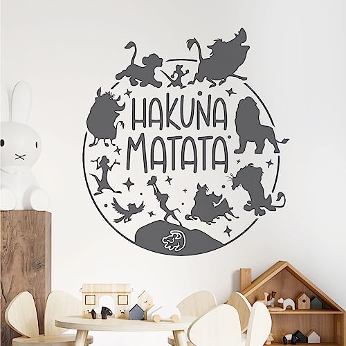 Hakuna Matata – Disney-Film, inspiriert von König der Löwen, Größe XL, Dunkelgrau von Wall Designer