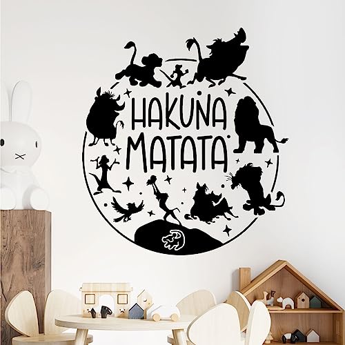 Hakuna Matata – Disney-Film-König der Löwen, inspiriert, Wandaufkleber, Größe XL, Schwarz von Wall Designer