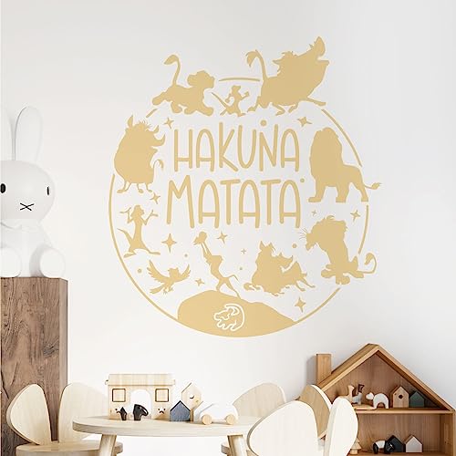 Hakuna Matata – Disney Film König der Löwen inspirierter Aufkleber [Creme] von Wall Designer