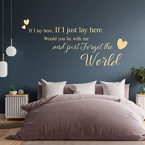 If I Lay here... Would You Lie with me and just Forget The World - Wall Quote, Wall Art Sticker [Cream] von Wall Designer