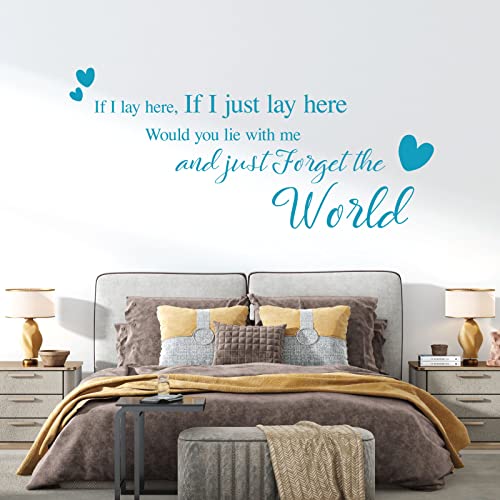 If I Lay here... Would You Lie with me and just Forget The World - Wall Quote, Wall Art Sticker [Sky] von Wall Designer