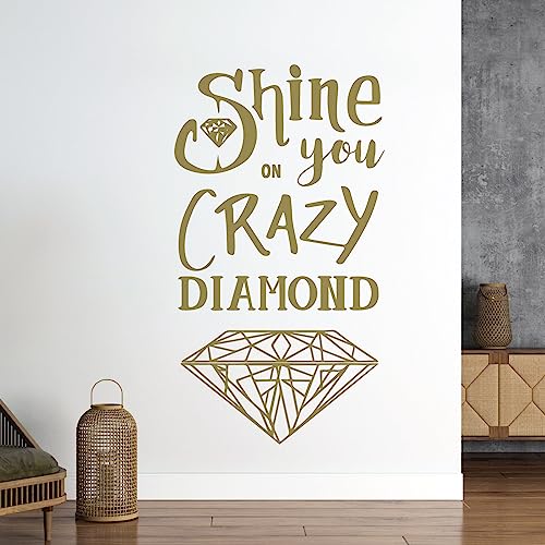 Wandaufkleber/Wandaufkleber, Motiv Pink Floyd Shine on You Crazy Diamond, Gold, XLarge (580 x 1050mm) von Wall Designer
