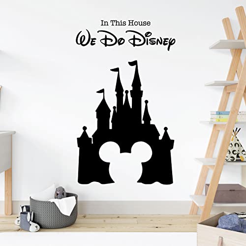 Wandsticker für Kinderzimmer, Disney-Motiv, Motiv: We Do Disney, Schloss Micky Maus, Schwarz von Wall Designer