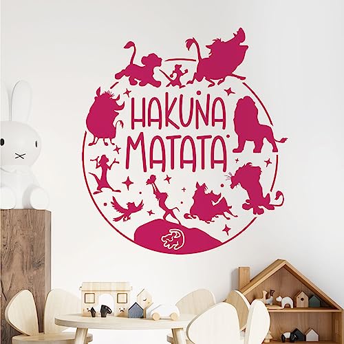 Wandtattoo, Motiv: Hakuna Matata, Disney-Film, König der Löwen, Magenta von Wall Designer