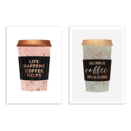 2 Art-Posters 30 x 40 cm - Duo Coffee Motivations - Elisabeth Fredriksson von Wall Editions