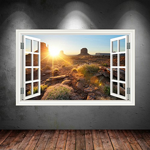 Volle Farbe Nevada Desert Fenster Aufkleber Grafik Druck WSD411 - Gelb, Klein: 35cm (W) X 24cm (H) von Wall Smart Designs