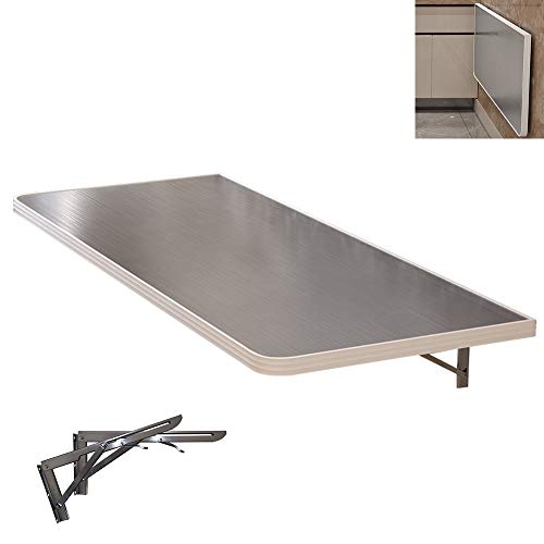 GCDW An Der Wand Montierter Tisch, Schwimmender Schreibtisch Aus Edelstahl, Kleiner Wandklapptisch, Klappbarer Küchenwandtisch, Computertisch, Klapptisch (60 cm X 40 cm) von Wall-mounted table