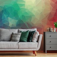 Bunte Abstrakte Dreiecke Wallpaper | Selbst Klebende Tapete, Abnehmbare Temporäre Tapete Zum Abziehen Und Aufkleben #613 von Wall2Stick