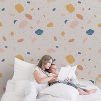 Bunte Terrazzo Tapete | Selbst Klebende Tapete, Abnehmbare Temporäre #775 von Wall2Stick