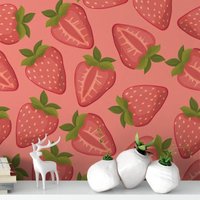 Erdbeeren Wallpaper | Selbst Klebende Tapete, Abnehmbare Temporäre Tapete Zum Abziehen Und Aufkleben #852 von Wall2Stick