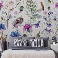 Soft Meadow Wildblumen Tapete | Selbst Klebende Tapete, Abnehmbare Temporäre Zum Abziehen Und Aufkleben #680 von Wall2Stick