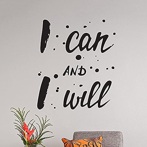 Wand-Zitat Motivational Home Wall Decor Vinyl Aufkleber Mural Art Inspire "I can and I will" von Wall4stickers