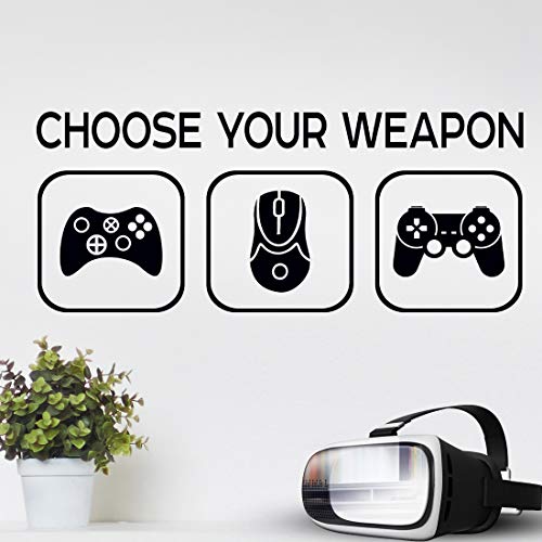 Choose your weapon Kinderzimmer Wandaufkleber Mural Vinyl Decal Kindergarten Kinder Gamer Kunst Teenager Video Spiel Wandbild von Wall4stickers