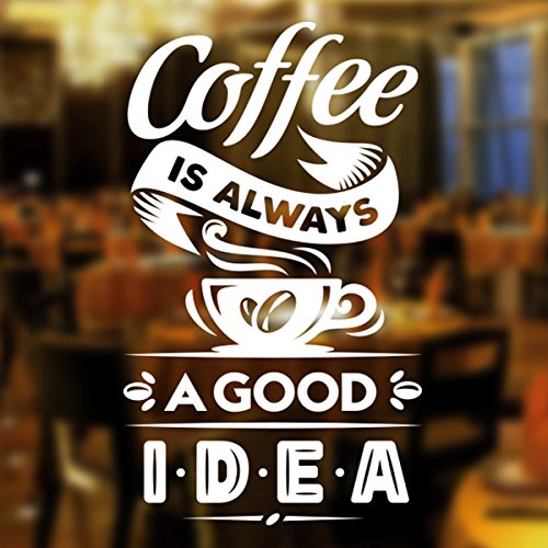 Coffee Good idea Kaffee-Takeaway-Tasse Cafe Shop Vinyl-Aufkleber Fenster Beschriftung Wand Kunst Zeichen Dekor von Wall4stickers