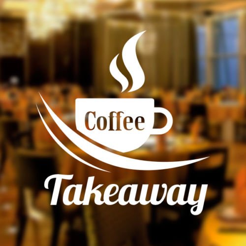 Coffee Takeaway sticker aufkleb wandtattoo schriftzug selbstklebend vinyl kuch dekoration kaffee zum mitnehmen mandala schild led, nachtlicht baby barista geschenk restaurant lesen chihuahua von Wall4stickers