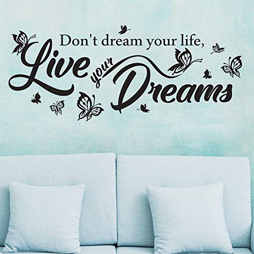 Don't Dream Your Life live Your Dreams Wand Zitat Aufkleber abnehmbare Vinyl Aufkleber Wand Fenster Kind Kinder Baby Kinderzimmer Raum Kunst von Wall4stickers