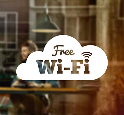 Wall4stickers Gratis WiFi Cloud Fenster Schild Vinyl Aufkleber Grafiken Cafe Shop Salon Bar Restaurant von Wall4stickers