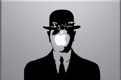 Laptop-Aufkleber Rene Magritte Sohn des Mannes Aufkleber Macbook Abziehbild Kunst Apfel von Wall4stickers von Wall4stickers