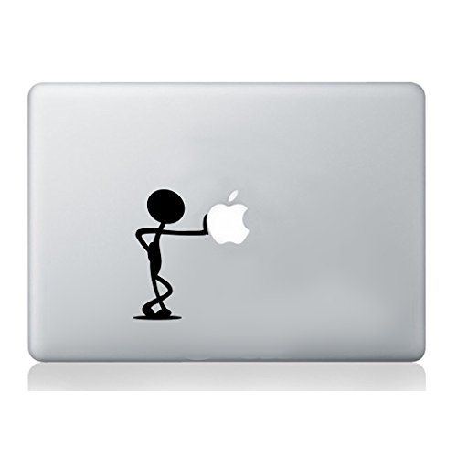 Mann, der Apple-Aufkleber macbook Laptopabziehbild-Kunstgraphikvinyl lustiges Wandgemälde drückt von Wall4stickers