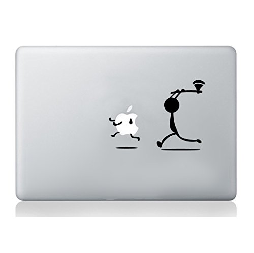 Mann mit Axt Apple Aufkleber Macbook Laptop Aufkleber Kunst Grafik Vinyl lustiges Wandbild von Wall4stickers