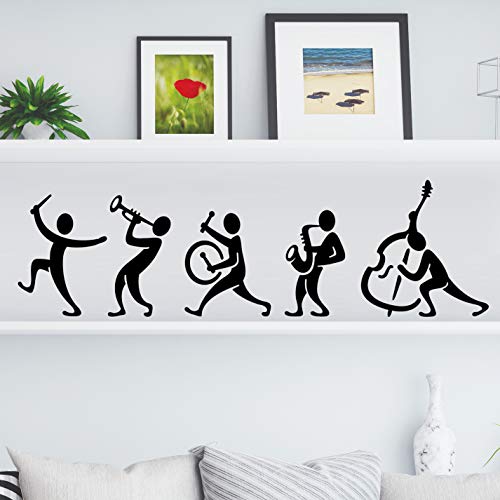 Musik Band Wandtattoo Küche Wand Tee Vintage Aufkleber Vinyl Aufkleber Kunst Restaurant Pub Decor Gitarre Wandbild Dekoration Instrumente Trommel Fluite Saxophon von Wall4stickers